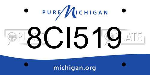 8CI519 Michigan License Plate
