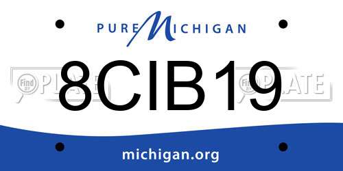 8CIB19 Michigan License Plate