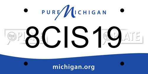 8CIS19 Michigan License Plate
