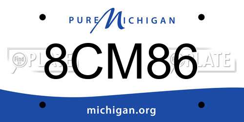 8CM86 Michigan License Plate