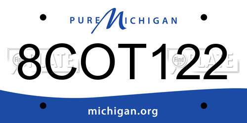 8COT122 Michigan License Plate