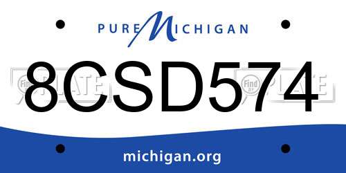 8CSD574 Michigan License Plate