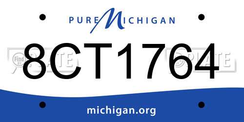 8CT1764 Michigan License Plate