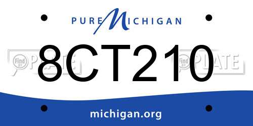 8CT210 Michigan License Plate