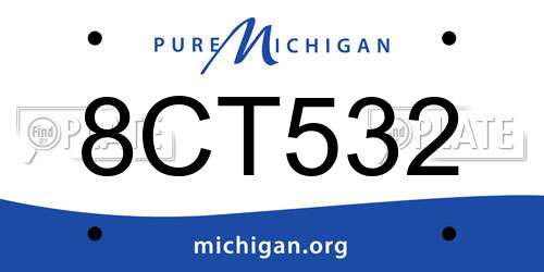 8CT532 Michigan License Plate