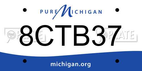 8CTB37 Michigan License Plate