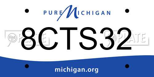 8CTS32 Michigan License Plate