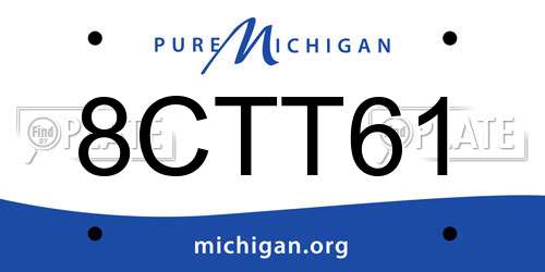 8CTT61 Michigan License Plate