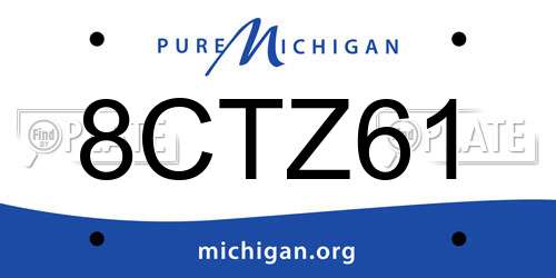 8CTZ61 Michigan License Plate