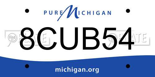 8CUB54 Michigan License Plate