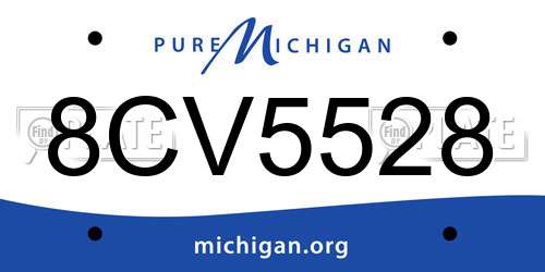 8CV5528 Michigan License Plate