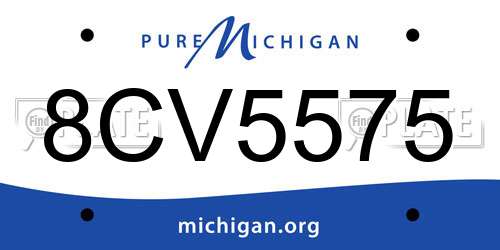 8CV5575 Michigan License Plate