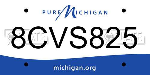 8CVS825 Michigan License Plate