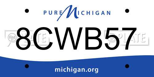 8CWB57 Michigan License Plate