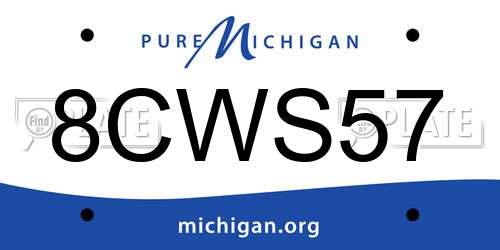 8CWS57 Michigan License Plate