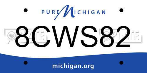 8CWS82 Michigan License Plate