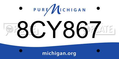 8CY867 Michigan License Plate