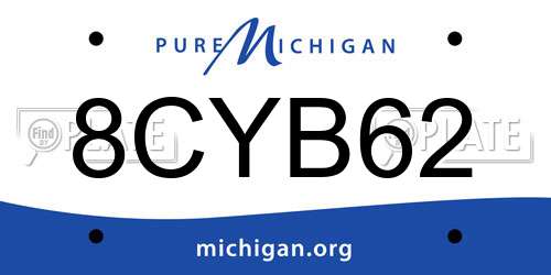 8CYB62 Michigan License Plate