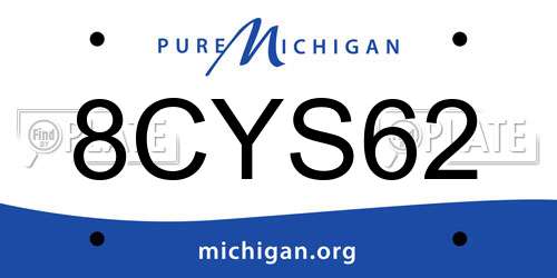 8CYS62 Michigan License Plate