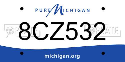 8CZ532 Michigan License Plate