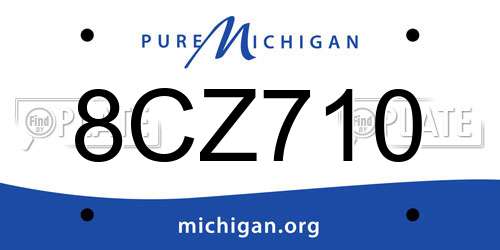 8CZ710 Michigan License Plate