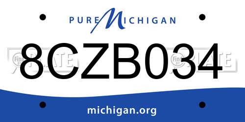 8CZB034 Michigan License Plate