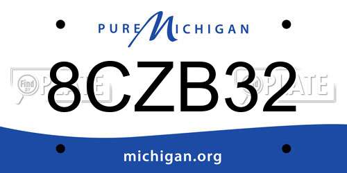 8CZB32 Michigan License Plate
