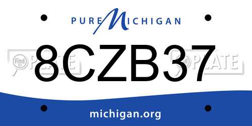 8CZB37 Michigan License Plate