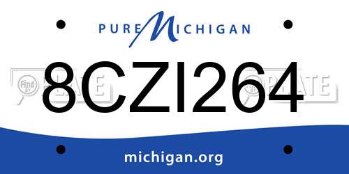 8CZI264 Michigan License Plate