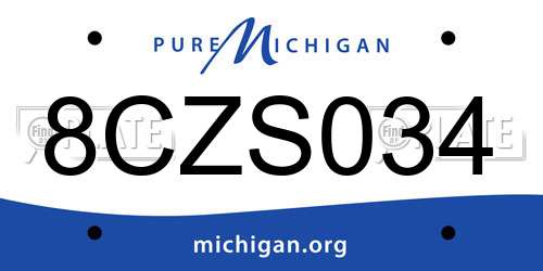 8CZS034 Michigan License Plate