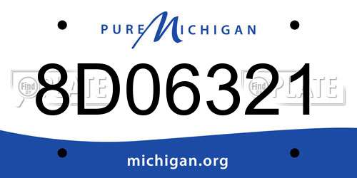 8D06321 Michigan License Plate