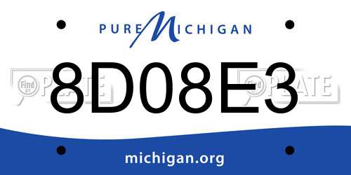 8D08E3 Michigan License Plate