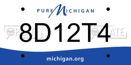 8D12T4 Michigan License Plate