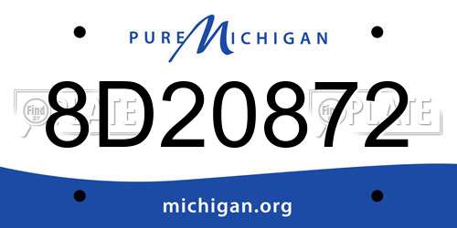 8D20872 Michigan License Plate