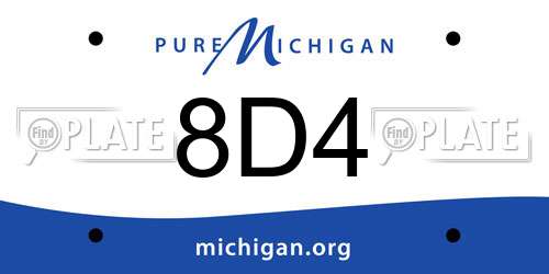 8D4 Michigan License Plate