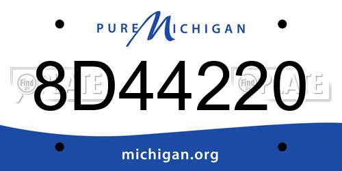 8D44220 Michigan License Plate