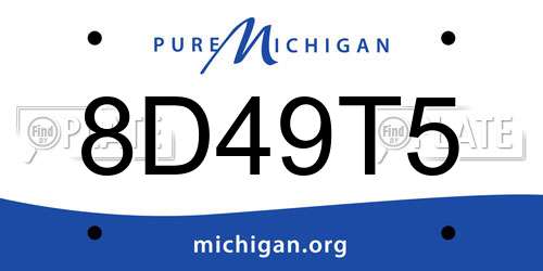 8D49T5 Michigan License Plate
