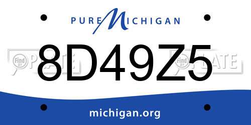 8D49Z5 Michigan License Plate