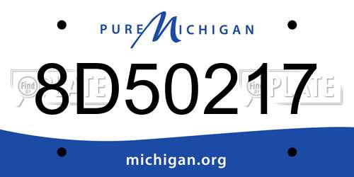 8D50217 Michigan License Plate