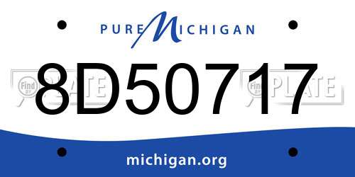 8D50717 Michigan License Plate