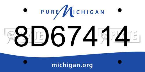 8D67414 Michigan License Plate