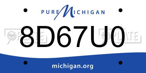 8D67U0 Michigan License Plate