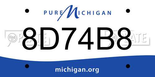 8D74B8 Michigan License Plate