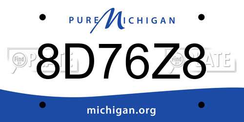 8D76Z8 Michigan License Plate