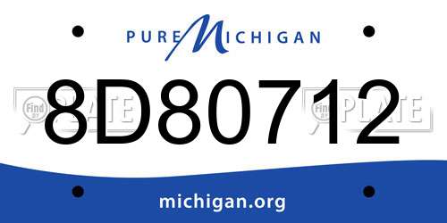 8D80712 Michigan License Plate