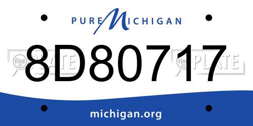 8D80717 Michigan License Plate