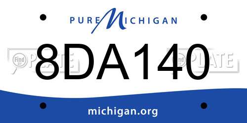 8DA140 Michigan License Plate