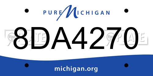 8DA4270 Michigan License Plate