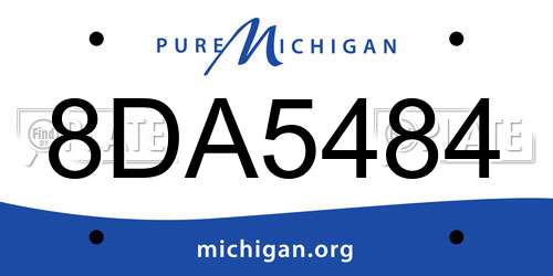 8DA5484 Michigan License Plate