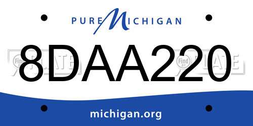 8DAA220 Michigan License Plate